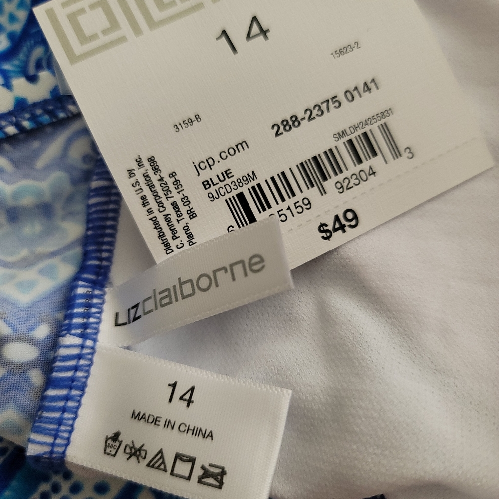 Liz Claiborne Bathing Suit Top Size 14 - Picture 10 of 11